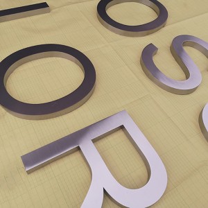 3D Brushed Metal Letters Sign