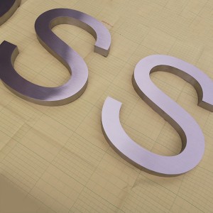 3D Brushed Metal Letters Sign