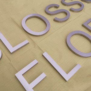 3D Brushed Metal Letters Sign