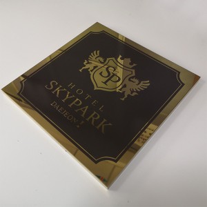 High quality mirror gold stainless steel lobby sign