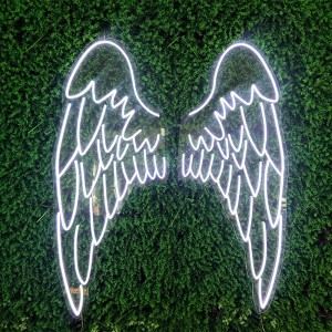 Customized big 3D Led Flex Angel Wings Neon Sign