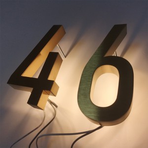 Wholesale 304 Stainless Steel Backlit Number Sign