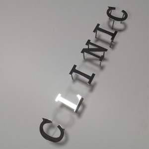 3D Mirror Sliver Letters Sign