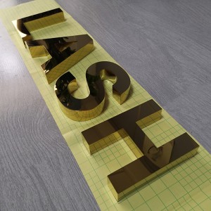 Mirror Gold Color Stainless Steel Sign