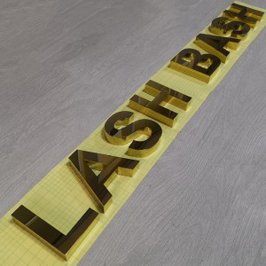 Mirror Gold Color Stainless Steel Sign