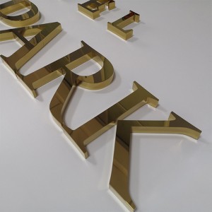 3D Mirror Gold Color Letter Sign