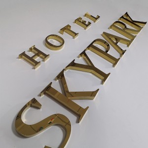 3D Mirror Gold Color Letter Sign