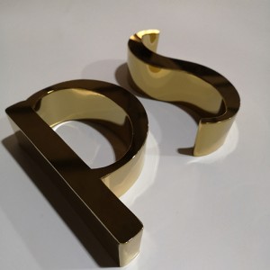 3D Stainless Steel Gold Mirror Color Signage