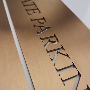 Rose Gold Color Stainless Steel Laser Cutting Signage